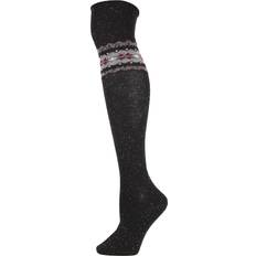 Acrylic Socks MeMoi Nordic Sparks Women's Over the Knee Socks Black Black