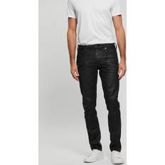 Guess Men Jeans Guess Coated Denim Slim Tapered Zip Jeans Black