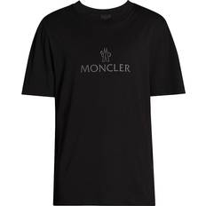 Moncler Solid Colour Tops Moncler Black Bonded T-Shirt BLACK 999