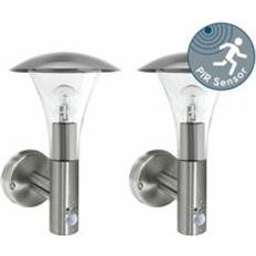 First Choice lighting Set Of 2 Brushed Sensor Wall light