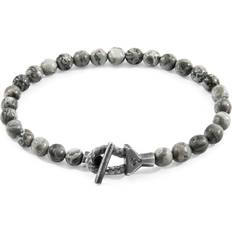 Anchors Bracelets Anchor & Crew Grey Jasper Mantaro Silver and Stone Bracelet