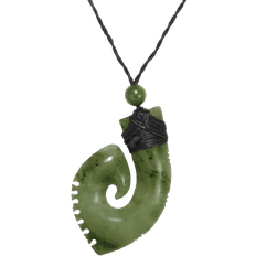 Jade Necklaces 81st Generation Matau Hand Carvede Pendant Necklace - Green