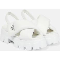 Prada Monolith padded leather platform sandals white