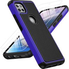 Bumpers for Motorola One 5G Ace One 5G UW Ace Case: Dual Layer Protective Heavy Duty Cell Phone Cover Shockproof Rugged with Non Slip Textured Back Military Protection Bumper 6.7inch Black Blue