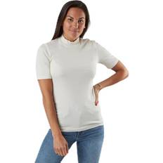 Tencel Tops Pieces Birdie Ss T-Neck White Female