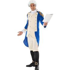 Morph Mens George Washington Costume Wig Adult Colonial President Outfit Halloween Black