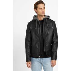 Leather Jackets - Women Guess Factory David Faux-Leather Hooded Jacket