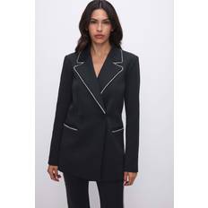 Good American Blazers Good American Women's Scuba Crystal Blazer Black, by Khloé Kardashian