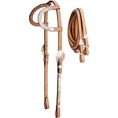 Blue Bridles Royal King Royal King Double Ear Show Headstall w/Reins Horse LtOil