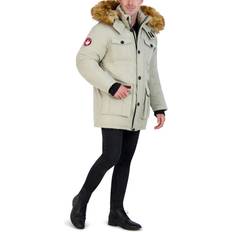 Acrylic Outerwear Mens Faux Fur Heavyweight Parka Coat