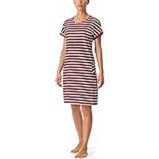 Rot Negligés Schiesser Damen Nachthemd Essential Stripes