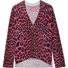 Luipaard Vesten Zadig & Voltaire Mirka Leo Print Cashmere Cardigan Roze