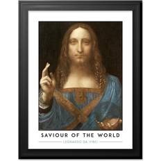 Black Framed Art Wee Blue Coo Saviour World Salvator Mundi Leonardo Da Vinci Painting Framed Art