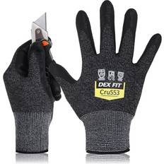 XL Disposable Gloves Muveen Level Cut Resistant Gloves [DEX FIT Cru553] pair (Black and Grey)