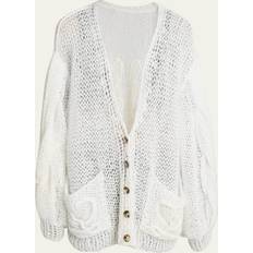 Loewe Anagram Mohair-Blend Cardigan - White