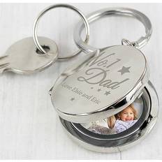 Freemans Personalised No.1 Dad Photo Keyring Silver