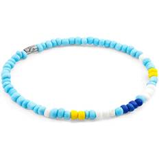 Edgar Silver and Glass SKINNY Bracelet Blue 23cm