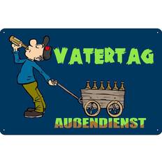 Blechschild 30x20 cm Vatertag Außendienst Bier