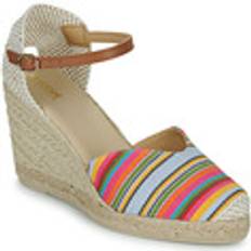 Multicoloured Espadrilles Geox Damen GELSA Espadrille Wedge Sandal, Multicolor/Camel