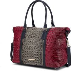 Duffel Bags & Sport Bags MKF Collection Raven Faux Crocodile-Embossed Vegan Leather Women's Weekender Handbag