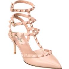 Valentino Garavani Rockstud Caged Leather Ankle Strap Pump