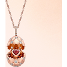 Wood Charms & Pendants Faberge Treillage 18ct Rose Gold Diamond Ruby Heart Surprise Egg Pendant Rose Gold