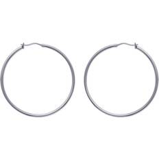 Les Tresors De Lily [H6234] Steel 'Choreography' silver hoop earrings mm Grey