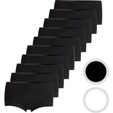 Leder Slips Conta 10er pack feinripp damen -taillen-slip baumwolle unterwäsche Schwarz