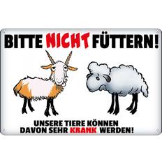 Accessoires d'intérieur Blechschild 30x20 cm Bitte Nicht Füttern Tiere Krank