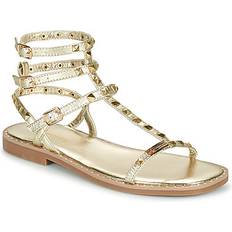 Coralie Leather Sandals - Gold
