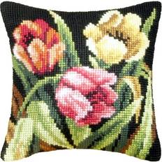 Acrylic Needlework Kits Cushion cross stitch kit Tumbling tulips 9077