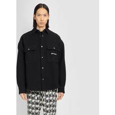 Palm Angels Herre Tøj Palm Angels Uldskjorte Med Logo - Sort