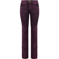 Red Jeans Criminal Damage Skinny Fit Womens Acid Wash Jeans Burgundy Cotton Waist