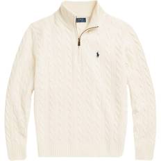 Polo Ralph Lauren Tröjor Polo Ralph Lauren Cable-Knit Half Zip Sweater - Andover Cream