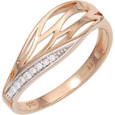 14k - Roségold Ringe Jobo damen ring 585 gold rotgold diamanten brillanten rotgoldring diamantring