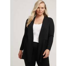 Anne Klein Cardigans Anne Klein Plus Monterey Open-Front Cardigan Black Black