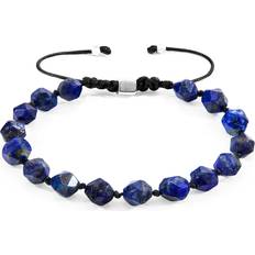 Grey Bracelets Anchor & Crew Zebedee Silver and Stone Beaded Macrame Bracelet Blue One