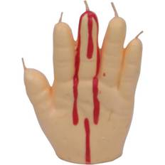 Vegaoo Blutige hand kerze halloween-deko beige-rot