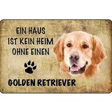 Interieur Details Blechschild 30 x 20 cm Golden Retriever Hund