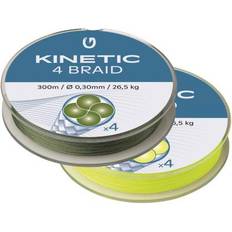 Gul Fiskeliner Kinetic 4 Braid 300m 0,12mm/10,3kg Fluo Yellow