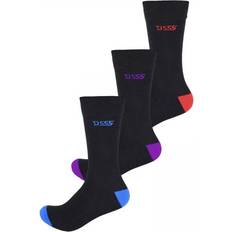 Fabric Socks D555 D555 Plus Phoenix Cotton Rich Luxury Socks 3-Pack Black 11