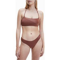 Calvin Klein Women Bikini Tops Calvin Klein Women's Core Essentials Bralette Bikini Top Brown