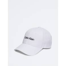 Calvin Klein Women Caps Calvin Klein Men's Recycled Polyester Logo Embroidery Baseball Cap White