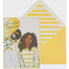 A rayas Tarjetas & Invitaciones Woman in Stripes Birthday Card