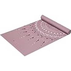 Treningsutstyr Gaiam Yogamatte, klassischer Druck, rutschfeste Übungs- und Fitnessmatte für alle Arten von Yoga, Pilates und Bodentraining, Here & Now Dusty Rose, 4 mm