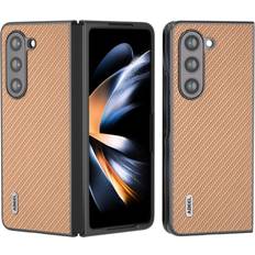 MAULUND Samsung Galaxy Z Fold5 5G Læderbetrukket Plastik Beige Carbon