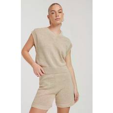 Selected Femme Shorts Selected Femme Shorts Sandshell Slfalma Mw Knit Shorts Shorts