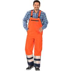 EN 388 Work Wear Planam Warnschutz Regenlatzhose orange/marine