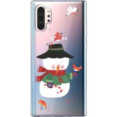 MAULUND Samsung Galaxy Note 10 plus Flexibel plast Skal med Jul-tema Snowman m. Fåglar