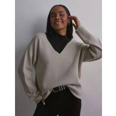 Silver - Stickade tröjor Object Object Collectors Item Stickade tröjor Silver Gray Objreynard V-Neck Pullover Aw Fai Tröjor Knitted sweaters